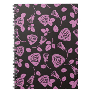 Floral Rose Background Spiral Notebook