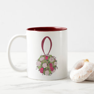 Floral Rose Bouquet Personalised Wedding Favour Mu Two-Tone Coffee Mug