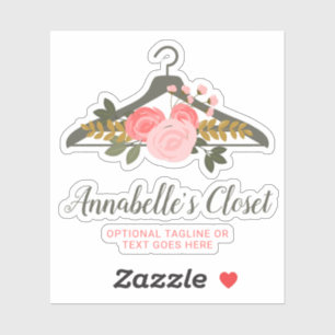 Floral Rose Fashion Clothes Hanger Closet Logo