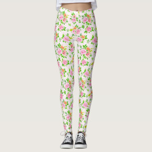 Floral Rose Flowers Pattern-23656 Leggings