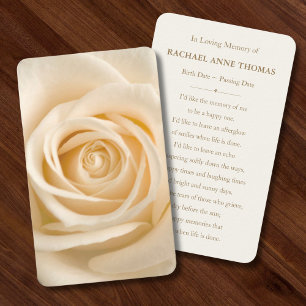 Floral Rose Funeral Memory Card