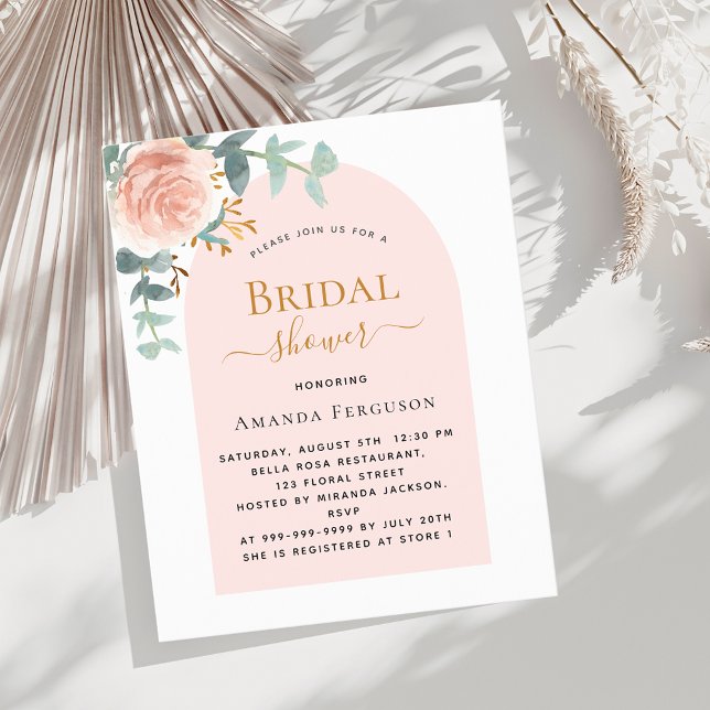 Floral rose gold arch Bridal Shower invitation (Creator Uploaded)
