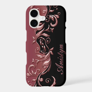 Floral Rose Gold & Black - Personalised