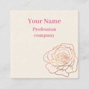 Floral Rose Gold Glitter Square Business Card