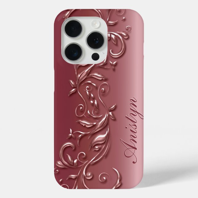 Floral Rose Gold - Personalised Case-Mate iPhone Case (Back)
