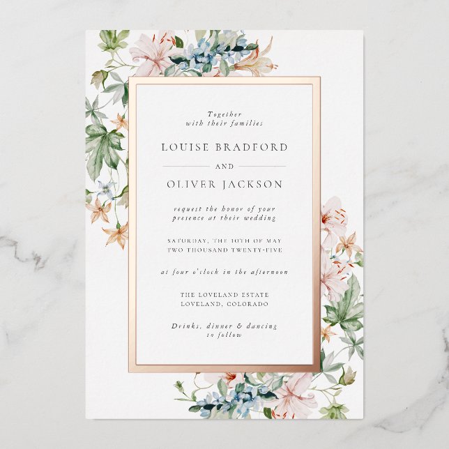 Floral Rose Gold Wedding (Front)