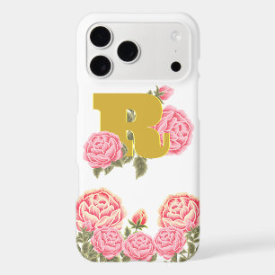 Floral Rose Initial Letter Monogram Name Couple