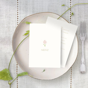 Floral Rose Ivory Card Wedding Menu