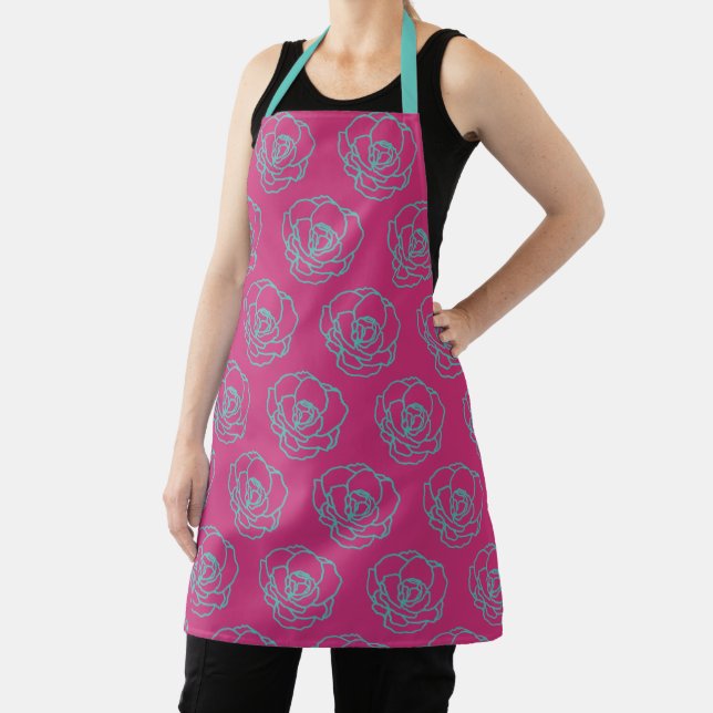 Floral Rose Pattern Apron (Insitu)