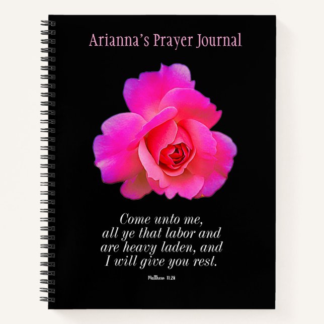 Floral Rose Personalised Scripture Journal (Front)