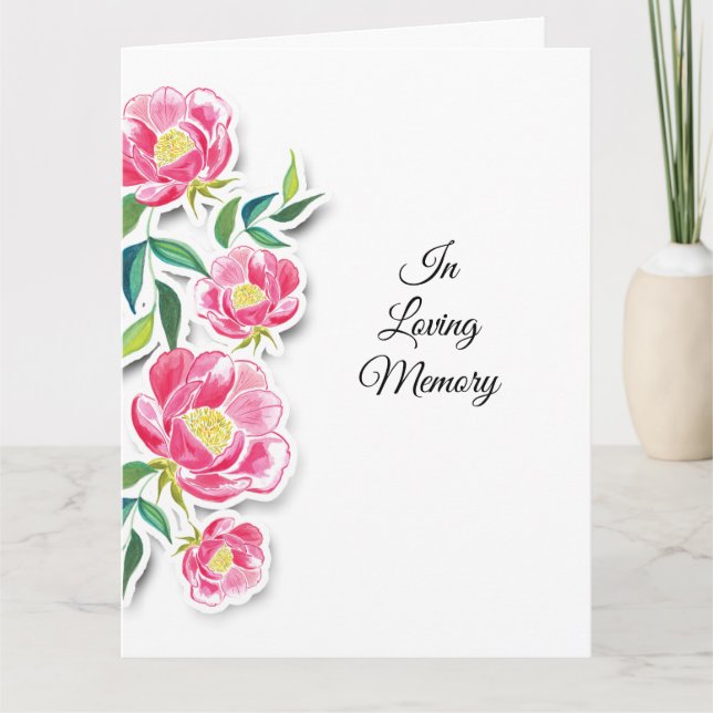 Floral rose pet sympathy PHOTO and verse Card (Front)