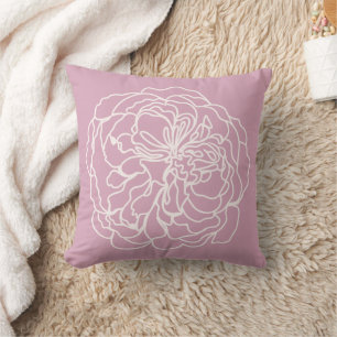 Floral Rose Sketch Modern Custom Background Colour Cushion