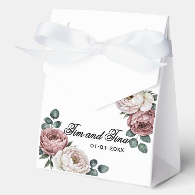 Floral Rose Wedding Favour Box (Front)