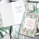 Floral Roses Blooming Wonderful Birthday Card<br><div class="desc">Pretty floral birthday card, decorated inside and out with garden roses in full bloom. You can personalise the message inside. The modern handwritten typography inside currently reads "Happy Birthday Name" and you can edit this with either a name or relation (ie mum, sister, nana etc) and change the wording however...</div>