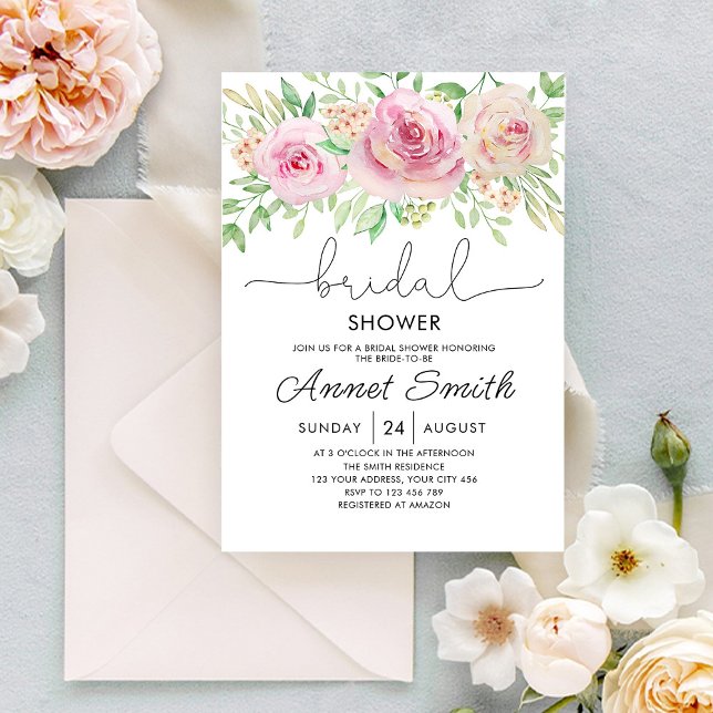 Floral roses Bridal shower Invitation (Creator Uploaded)