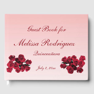 Floral Roses Garden Flowers Quinceanera Guest Book