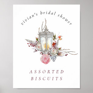 Floral Roses & Lantern Bridal Shower Food Sign