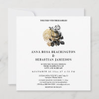 ~* Floral Roses PHOTO AR8 RSVP Wedding Invitation
