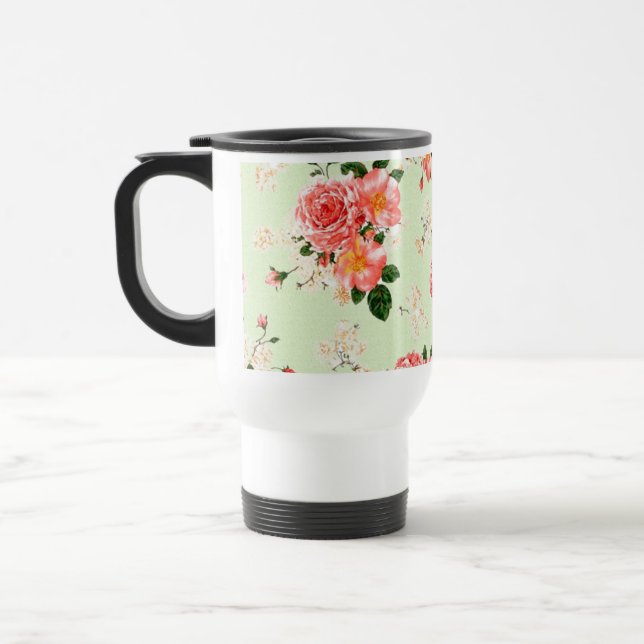 Floral Roses Travel Mug (Left)