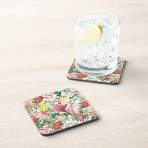 Floral Roses Vintage Spring Garden   Coaster