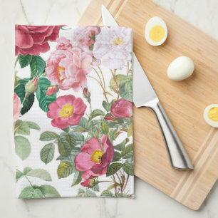 Floral Roses Vintage Spring Garden Tea Towel