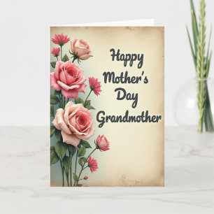 Floral Roses Vintage Style Card