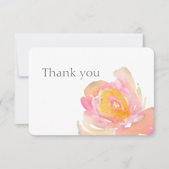 Floral roses watercolor thank you. Floral Card (Front)