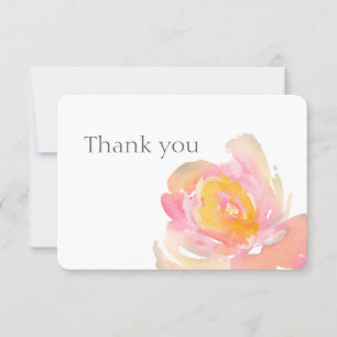 Floral roses watercolor thank you. Floral Card