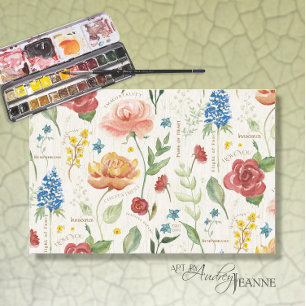 Floral Roses Wildflowers Floriography Decoupage Tissue Paper