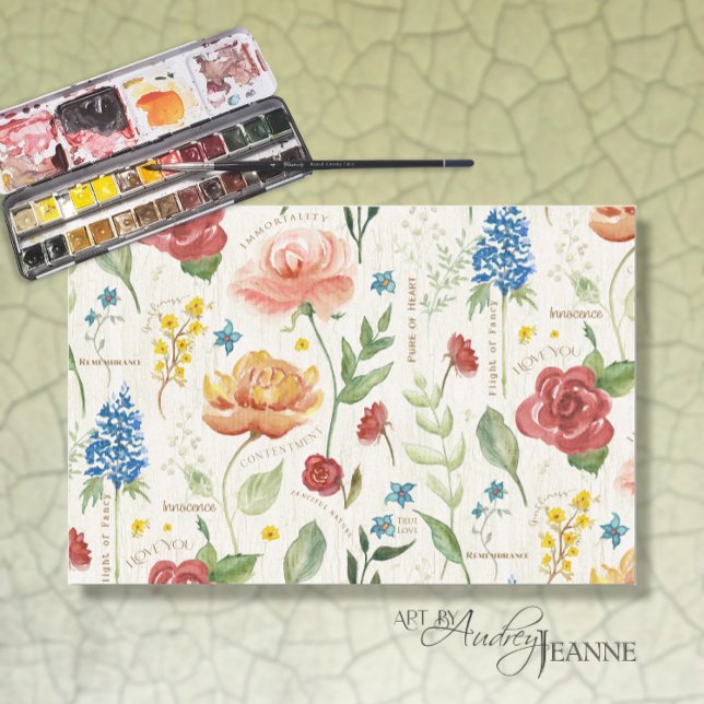 Floral Roses Wildflowers Floriography Decoupage Tissue Paper (Creator Uploaded)