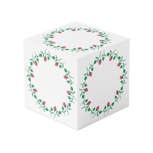 Floral round frame with pink rose flowers