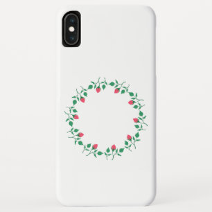 Floral round frame with pink rose flowers Case-Mate iPhone case