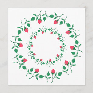 Floral round frame with pink rose flowers menu