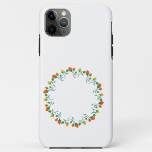 Floral round frame with yellow and red rose flower Case-Mate iPhone case