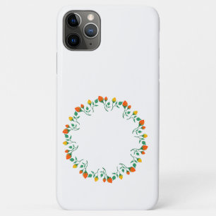 Floral round frame with yellow and red rose flower Case-Mate iPhone case