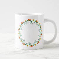 Floral round frame with yellow and red rose flower