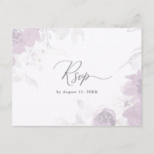 Floral Rsvp with Calligraphy Meal Choice Invitation Postcard