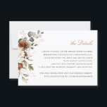 Floral Rust Cream Greenery Fall Details Insert Invitation<br><div class="desc">Floral Rust Greenery Burnt Orange Wedding Details Insert Card,  Ivory Cream Floral Details Card,  Romantic Wedding Invitation Set</div>
