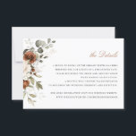 Floral Rust Cream Greenery Fall Details Insert Invitation<br><div class="desc">Floral Rust Greenery Burnt Orange Wedding Details Insert Card,  Ivory Cream Floral Details Card,  Romantic Wedding Invitation Set</div>
