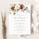 Floral Rust Ivory Cream Greenery Fall Wedding Invitation<br><div class="desc">Floral Rust Ivory Cream Greenery Wedding,  Elegant Burnt Orange Terracotta Greenery Wedding Invitation</div>