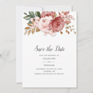Floral Rustic Botanical Wedding Save the Date