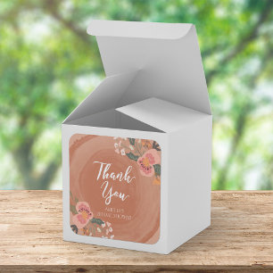 Floral Rustic Bridal Shower Thank You Square Square Sticker