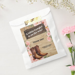 Floral Rustic Cowgirl Boots Baby Shower Favour Bags