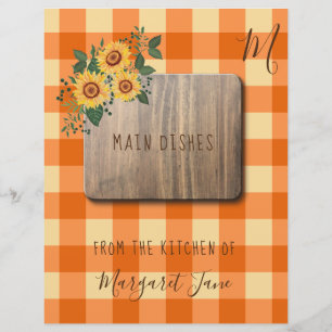 Floral rustic farmhouse recipe organiser divider