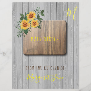 Floral rustic farmhouse recipe organiser divider