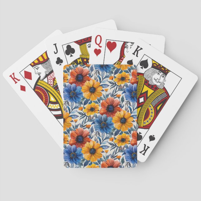  Floral rustic fashion retro pattern Playing Cards (Back)