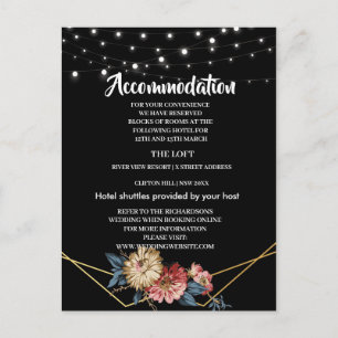 Floral Rustic Magnolia String LightAccommodation Announcement Postcard