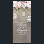 Floral Rustic Mason Jar Lights Wedding Programs Programme<br><div class="desc">Rustic mason jars and watercolor flowers wedding programs</div>