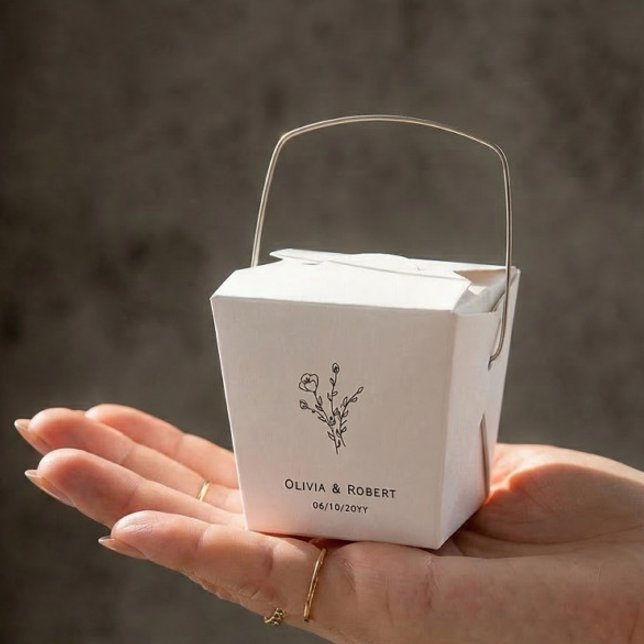 Floral Rustic Simple Custom Wedding Favour Box (Creator Uploaded)