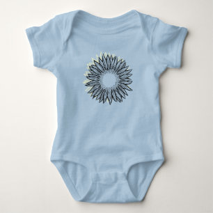 Floral Rustic Sunflower Hand Drawn Baby Bodysuit